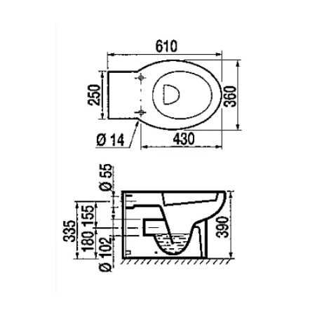 Abattant pour wc suspendu SELLES Giro, blanc