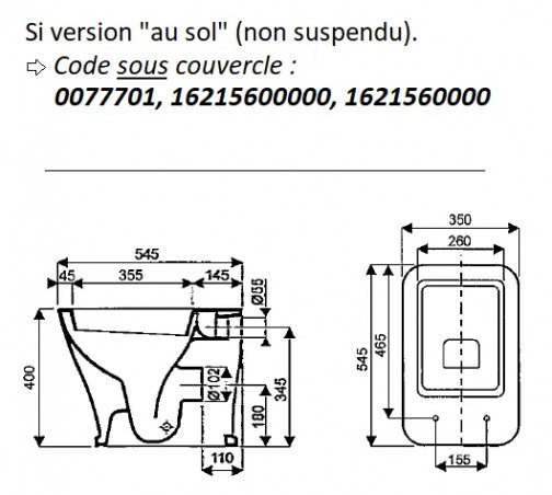 Abattant pour wc SELLES Carat, blanc