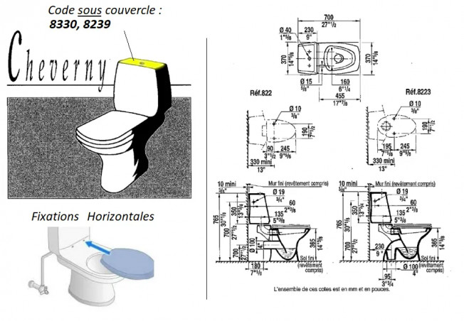 Abattant pour wc SELLES Cheverny, blanc