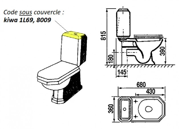 Äquivalenter Sitz SELLES JOAN weiß, für wandhängende Toiletten