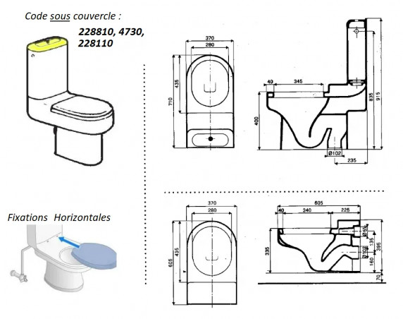 Abattant pour wc ALLIA Courrège, blanc