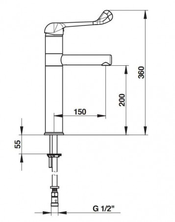 Presto single lever faucet with fixed spout