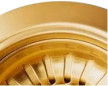 Basket drain with rectangular overflow, diameter 90 mm, satin bronze finish