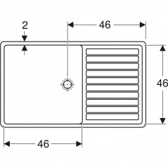 Sink 85x50, drainer on the right