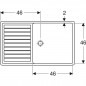 Lavello 85x50, sgocciolatoio a sinistra