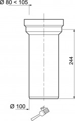 Manguito recto de 244 mm para el marco de soporte