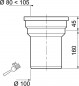 Manicotto WC dritto, diametro 100m, lunghezza 160mm