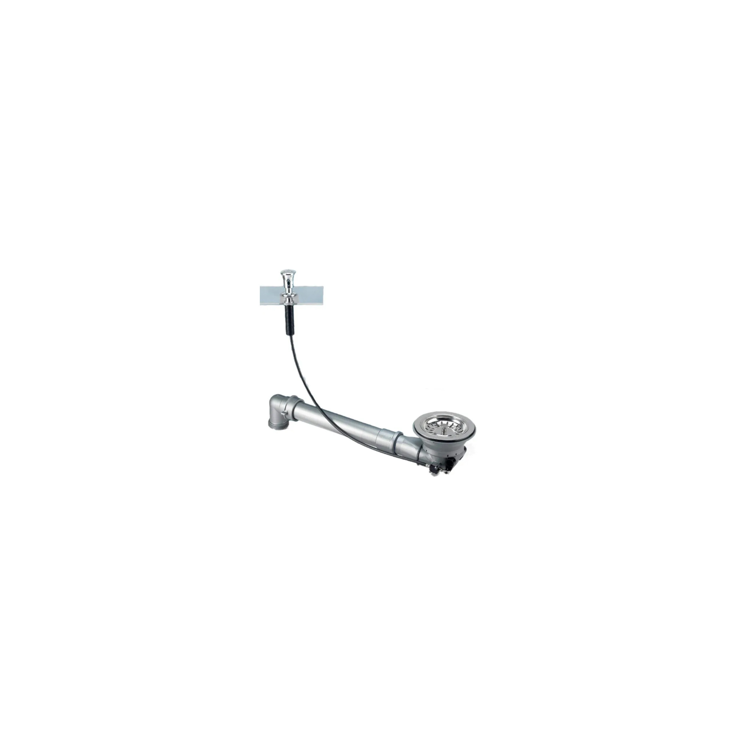 Single sink drain diameter 90mm, automatic, with handle