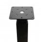 Adjustable ZOOM table base, bar and square worktop in black epoxy steel