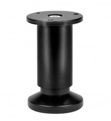 Pied cylindrique à visser en aluminium mat noir, platine D. 38 mm H.120 mm