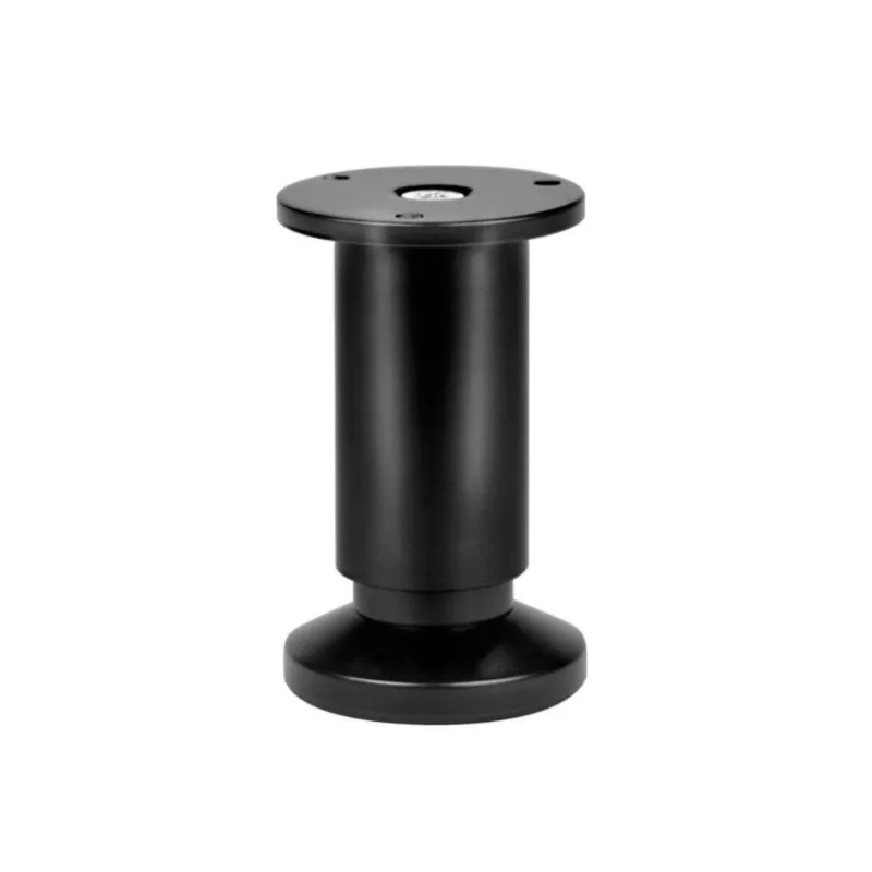 Pied cylindrique à visser en aluminium mat noir, platine D. 38 mm H.100 mm