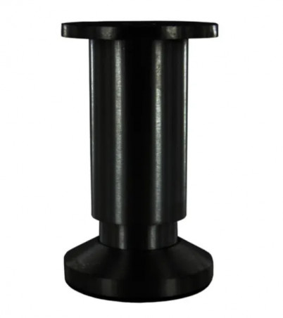 Pied droit pour table haute "CHARLY" en bois d'hêtre verni et acier noir, H 748 mm, D 50 mm