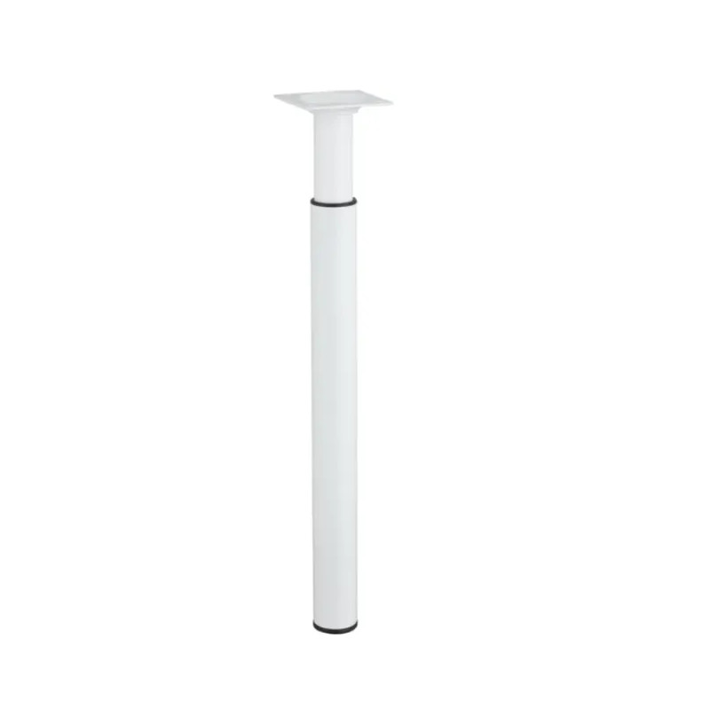 Adjustable cylindrical furniture foot from 300 to 500 mm in white epoxy metal, D. 30 mm 