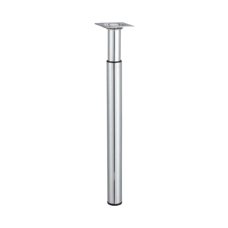 Adjustable table and furniture leg, 300 to 500 mm, grey chromed metal