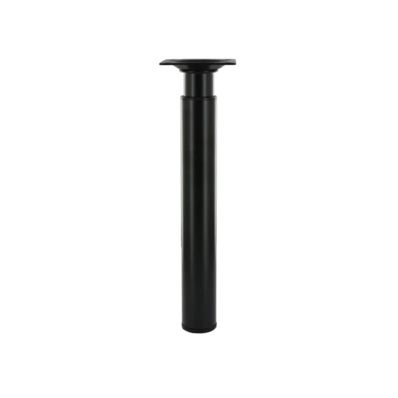 Pied de table, meuble cylindrique réglable de 210 à 350 mm en acier époxy noir