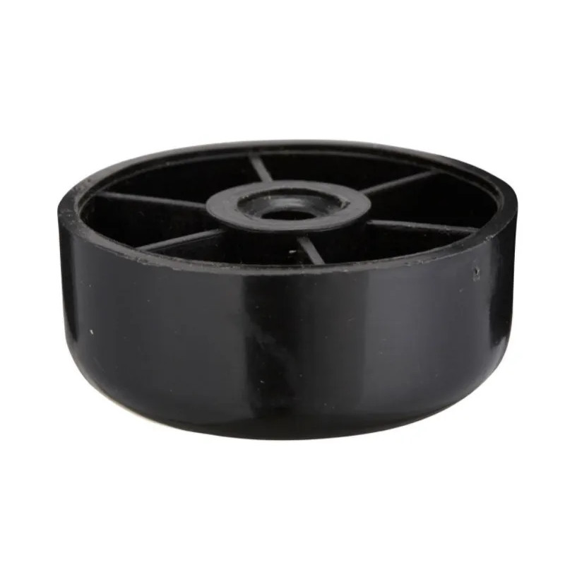 Furniture foot in black PVC to screw on, Diam.50 x H.25 mm