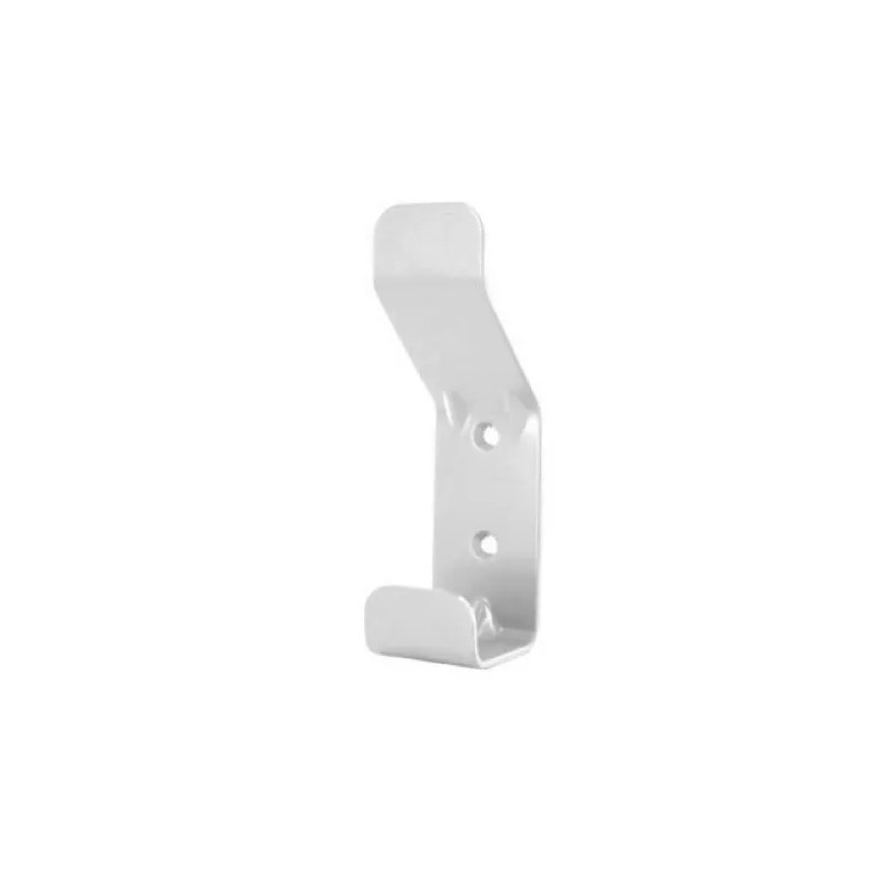 Peg to fix 1 head, 1 hook in white steel, W. 40 x H. 140 x D. 50 mm 