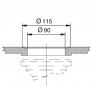 Tubo de rebose en PP gris, longitud 170mm