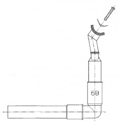 Siphon pipe for space saving 2 bowl sink