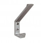 Screw-on coat hook 1 head, 1 hook in aluminium, W. 41 x H. 140 mm