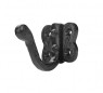 Wall hook with 1 hook in black iron, W. 42 x H. 51 x D. 65 mm