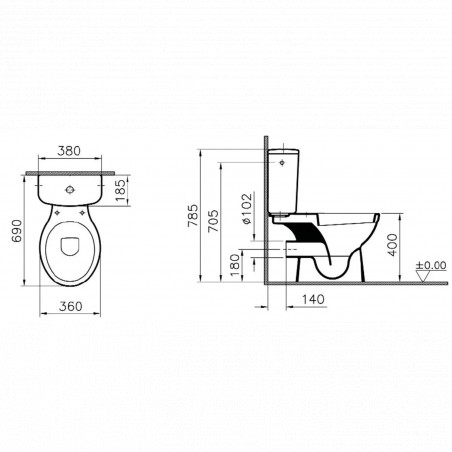 ALLIA LATITUDE-Sitz für bodenstehende und wandhängende Toiletten