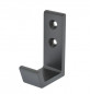 Percha de pared con 1 gancho de aluminio negro An. 25 x Al. 70 x Pr. 50 mm