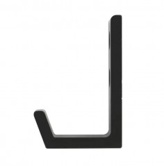 Hook hook to be fixed, 1 black aluminum hook W. 25 x H. 70 x D. 50 mm 