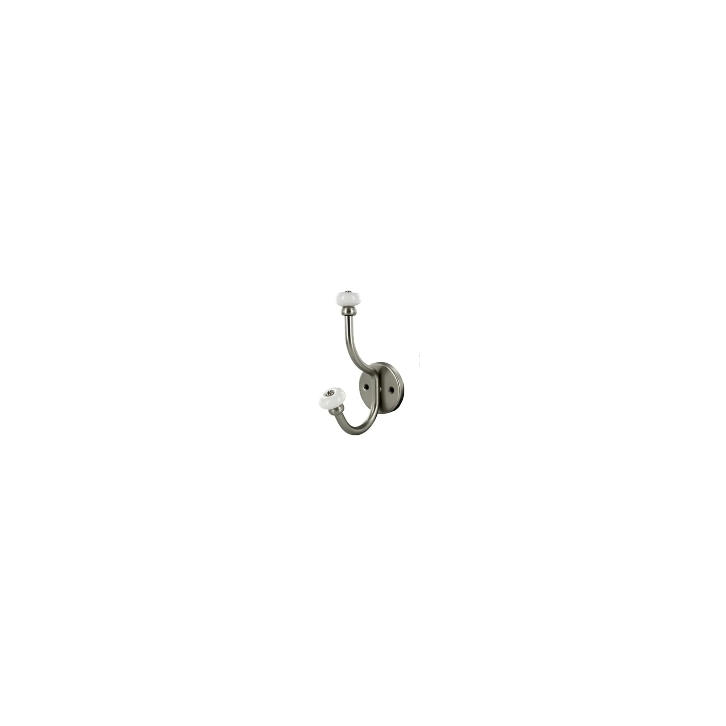 Patère, porte manteau à 3 têtes en acier blanc diamètre 65 mm, L. 410  mm