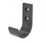 Round hook to be fixed, 1 black aluminium hook W. 25 x H. 70 x D. 50 mm 