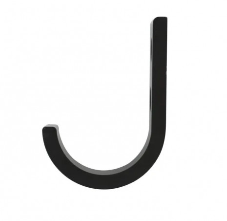 Coat hook 1 head, 1 hook in Baltic blue steel, W. 40 x H. 140 x D. 50 mm 