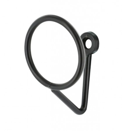 Coat hook with 1 head in black steel, W. 97 x D. 56 mm 