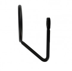 Coat hook with 1 head in black steel, W. 97 x D. 56 mm 