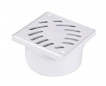 Siphonnette avec grille PVC blanc, emboitement Ø50/40 mm, grille 10 x 10 cm