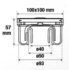 Siphon with white PVC grid, Ø50/40 mm, grid 10 x 10 cm