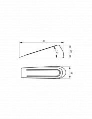 Satz von zwei abnehmbaren Türkeilen, B10.1 x H0.30 cm