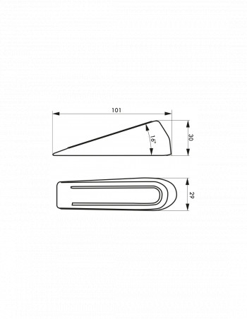 Juego de dos cuñas de puerta extraíbles, W10,1 x H0,30 cm