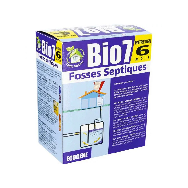 Activador de fosas sépticas, 6 meses de mantenimiento bio 7 ecogénico, 480 g