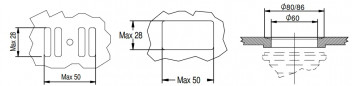 Bonde à panier pour évier gré diamètre 86 mm pour trou de 60 mm à trop plein