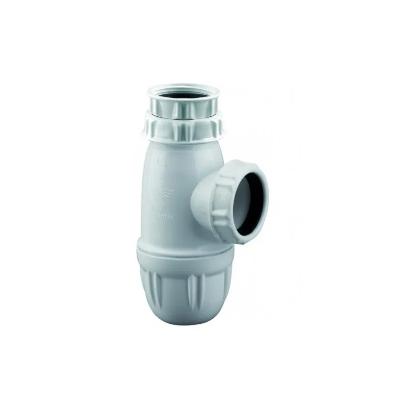 Sifón de lavabo de 1"1/4 de entrada, ajustable 64/120 mm, salida D. 40 mm, certificado NF, blanco