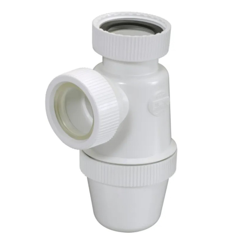 PVC-C screw-in basin trap, nut 33 x 42 for very hot water