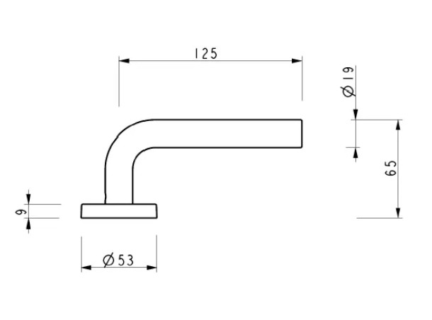 Polished aluminium double cantilever door handle