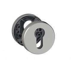 Polished aluminium double cantilever door handle