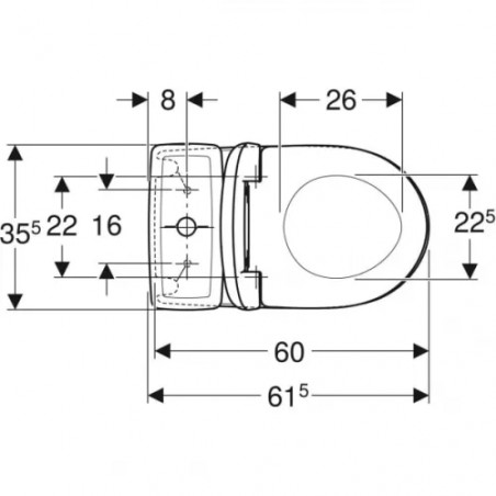 PRIMA Multi-WC-Paket Kompakt, 61cm, mit waagerechtem Abgang