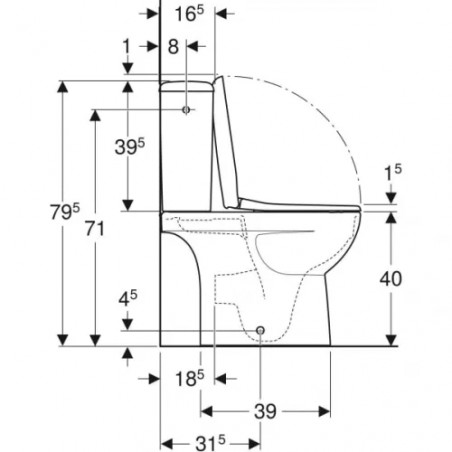 PRIMA Multi-WC-Paket Kompakt, 61cm, mit waagerechtem Abgang