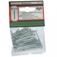 Split pins assorted diameter 1 to 3 mm, 48 pieces