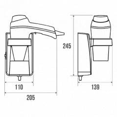 Secador de pelo de pared 1400W blanco