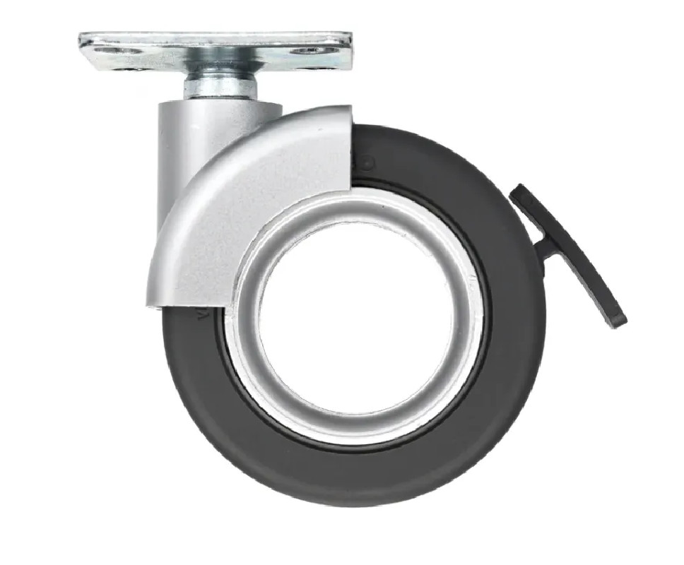 Swivel castor with brake rotola black, 47x47 mm, D. 65 x H.80 mm, center distance 35x35mm