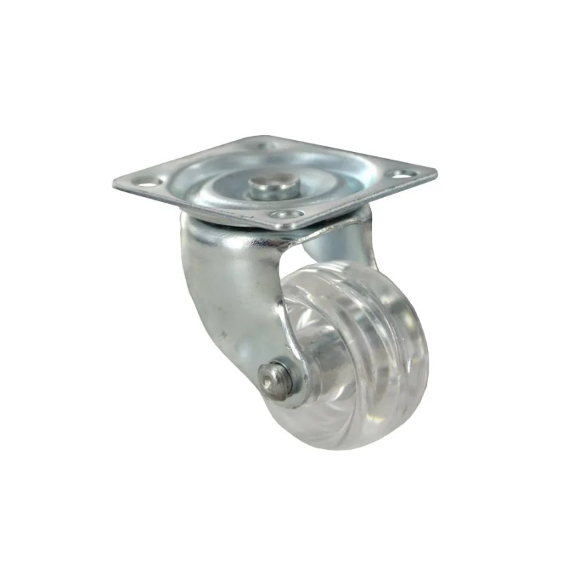 Drill castor eco D. 48 mm transparent with swivel plate