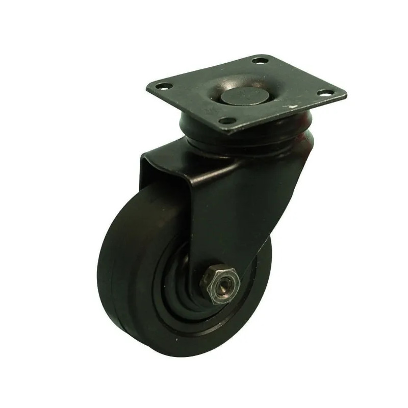 NOVO castor D. 50 mm black with swivel plate, H. 72 mm